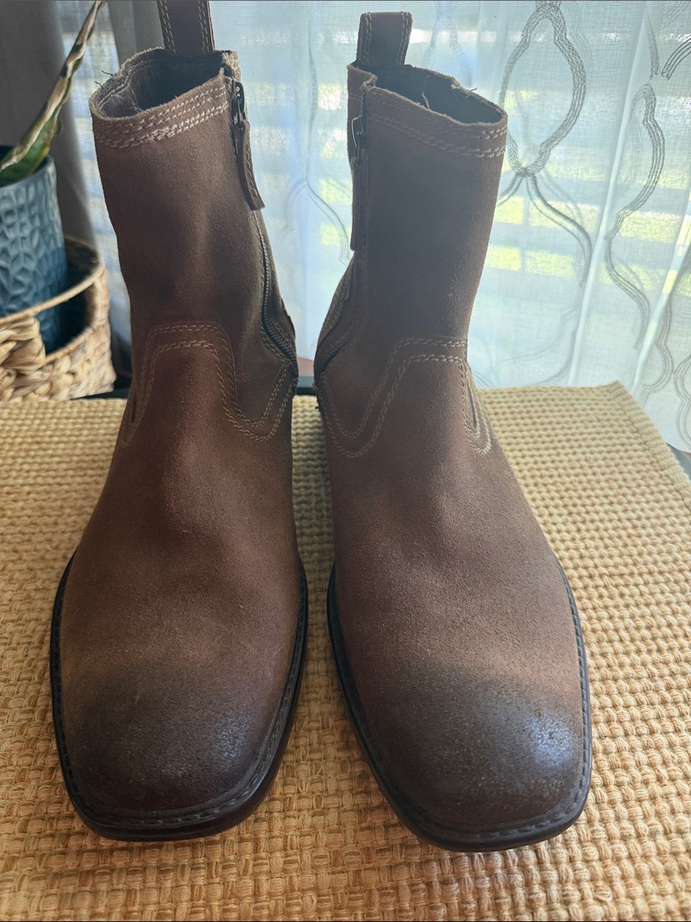 Men's Brown Suede Chukka Zip Boots